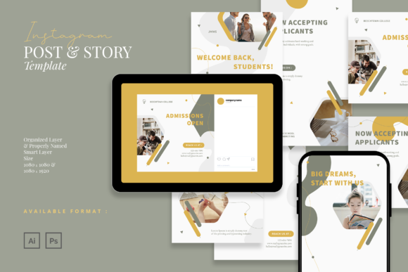 Clean School Admission Instagram Template Guide
