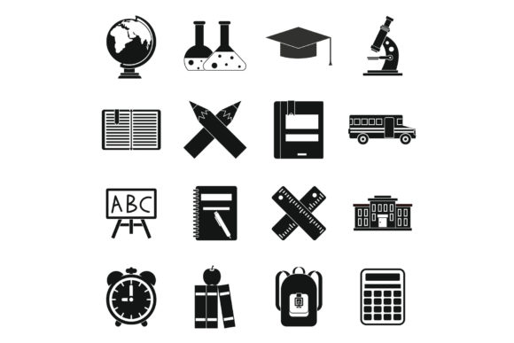 Enhancing Educational Design with a School Icons Set in Simple Style