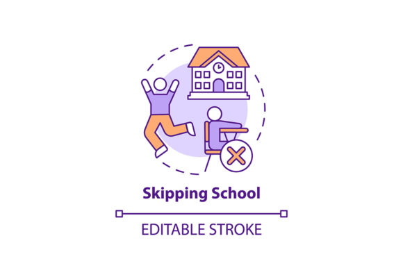 Skipping School Concept Icon