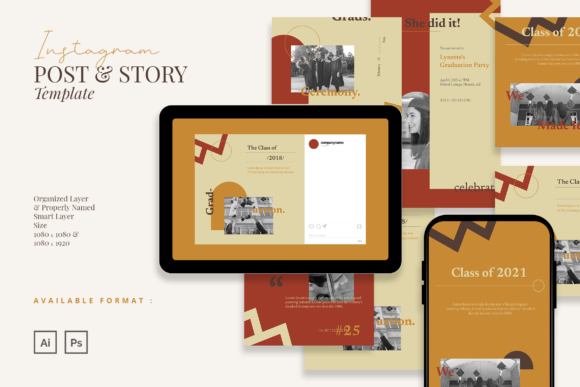 Vintage Graduation Ceremony Instagram Templates